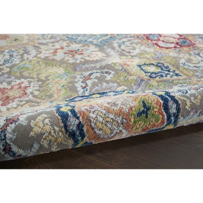 Gray and Multicolor Synthetic 4' x 6' Hand-knotted Area Rug
