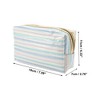 Unique Bargains Women's Portable Horizontal Stripes Makeup Bag Gray Pink 1 Pc - image 2 of 3