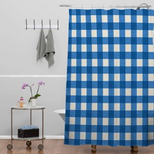 Ninola Design Summer/Americana Shower Curtain Blue - Deny Designs: Polyester Bath Curtain, Microfiber, Buttonhole Top - 1 of 4