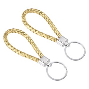 Unique Bargains PU Braided Keychain for Bag Wallet Decoration 2 Pcs - 1 of 3