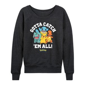 Women's - Pokémon - Gotta Catch 'Em All Group Lightweight French Terry Slouchy - 1 of 4