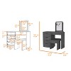 NicBex Vanity Desk with Mirror Elgance Style Vanity Desk with 4 Drawers, Wood Vanity Table with 1 Stool for Bedroom, Gray - 2 of 4