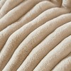 Amelie Home Soft Faux Fur Throw Blanket, Faux Rabbit Fur Striped Throw Blanket - 4 of 4