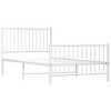 vidaXL Metal Bed Frame with Headboard and Footboard White 39.4 in.x78.7 in. - 4 of 4