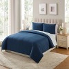 VCNY 3pc Full/Queen Home Embroidered Pick Stitch Microfiber Quilt Set Blue - 2 of 4