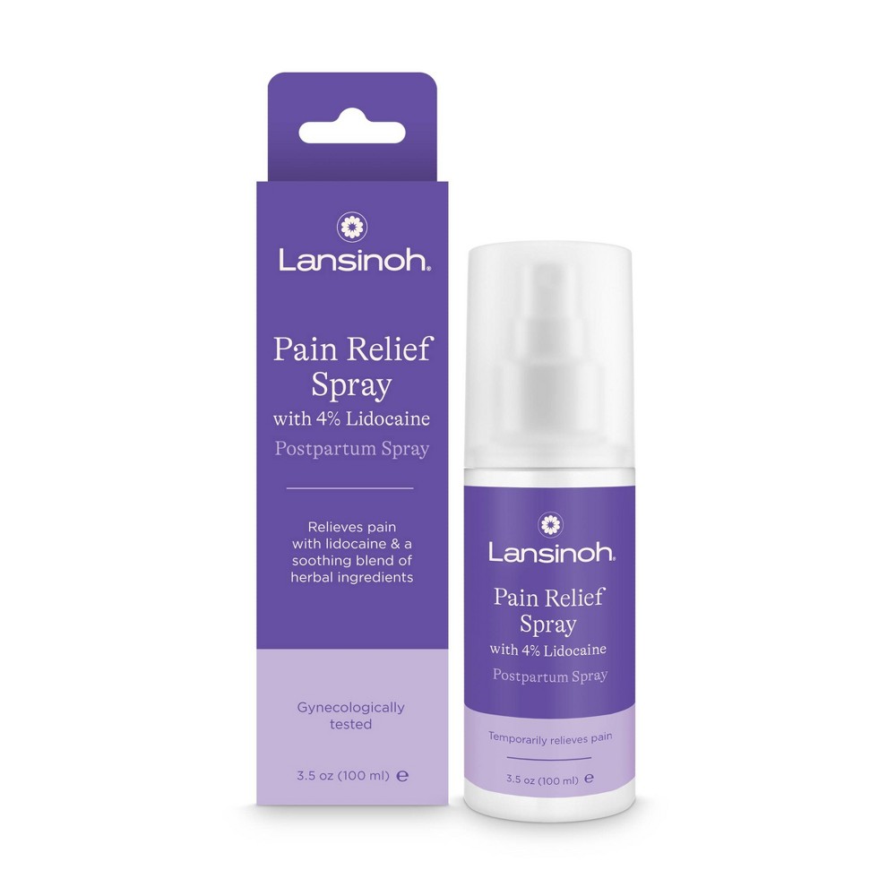 Lansinoh Postpartum Pain Relief Spray with 4% lidocaine - 3.5oz