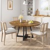 Homhougo 47Inch Round Dining Table for 4-6 People, Gray Dining Room Table with Metal Pedestal Base, Space Saving - 4 of 4