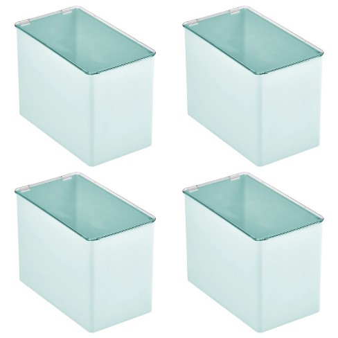 mDesign Stackable Plastic Bath Vanity Countertop Storage Organizer Box Clear 