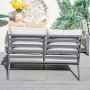 Moda Furnishings 50.3"*34.2"*28.3" Outdoor Patio Aluminum Loveseat Sofa With Gray Cushions - 4 of 4