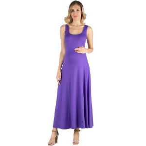Maternity Slim fit A-Line Sleeveless Maxi Dress - 24seven Comfort Apparel™ - 1 of 4