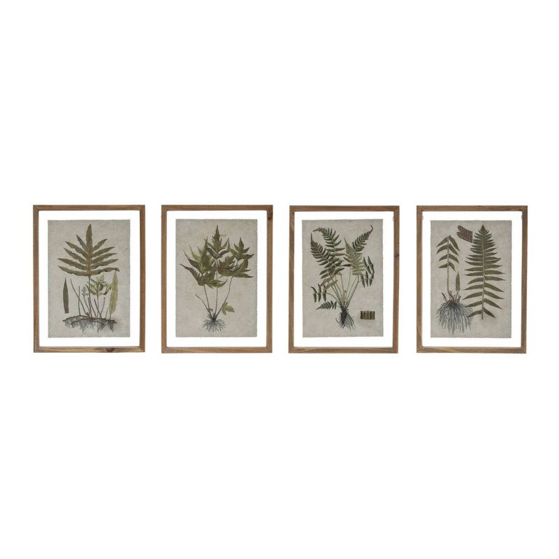 11.7&#34; x 15.7&#34; (Set of 4) Styles Botanical Print on Textured Material with Wood Frame Wall Art - Storied Home, 3 of 9