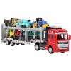 Two Layer Carrier Truck Toy 7 in 1 Alloy Model with Pull Back Action Vehicles Red - 3 of 4