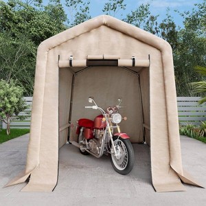 GustoWave 6x8FT Outdoor Portable Storage Shed with Roll-Up Door for Motorcycle, Garden and Tools - 1 of 4