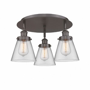 Cone - 3 Light Flush Mount In Art Deco Style-9.25 Inches Tall and 18 Inches Wide - 1 of 1