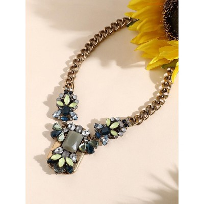 Women's Stone Statement Necklace - Multicolour