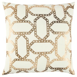 Rizzy Home Geometric Throw Pillow Gold