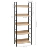 vidaXL Book Shelf Storage Bookcase Rack Organizer Furniture Engineered Wood - Oak and Black 35.6" - 3 of 4