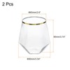 Unique Bargains Stemless Diamond Shape Lightweight Gold Trim Wine Glasses Drinkware - 2 of 4