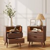 WOWLIVE Nightstand for Bedroom with LED Lights & Charging Station, Bedside Table with 2 Drawers and an Open Shelf - 2 of 4