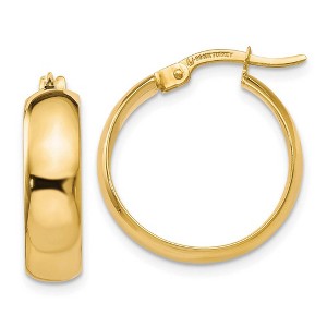 Black Bow Jewelry 4.5mm Polished Round Hoop Earrings 10k Yellow Gold, 18mm (11/16 Inch) - 1 of 4