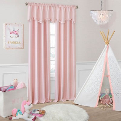 pink and brown curtains for nursery