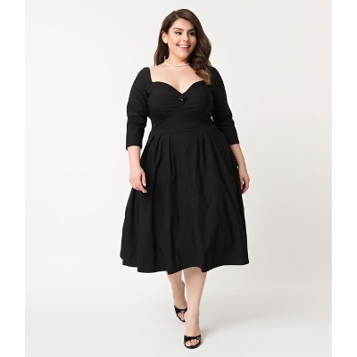 Unique Vintage Women's Plus Sweetheart Lamar Swing Dress