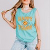Simply Sage Market S.W.Smiley Happy Today Flower Garment Dyed Tank - L - Chalky Mint - 3 of 4