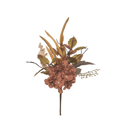 Transpac Synthetic Fabric 18 in. Orange Harvest Seasonal Floral Spray