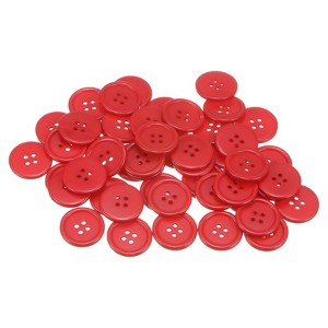 Unique Bargains Resin Craft Snap Round Flat 4-Hole Sewing Buttons 50 Pcs - 1 of 4