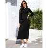 Women Hoodie Dress Stripe Long Sleeve Casual Pullover Slim Sweatshirt Maxi Dresses with Pocket - 3 of 4
