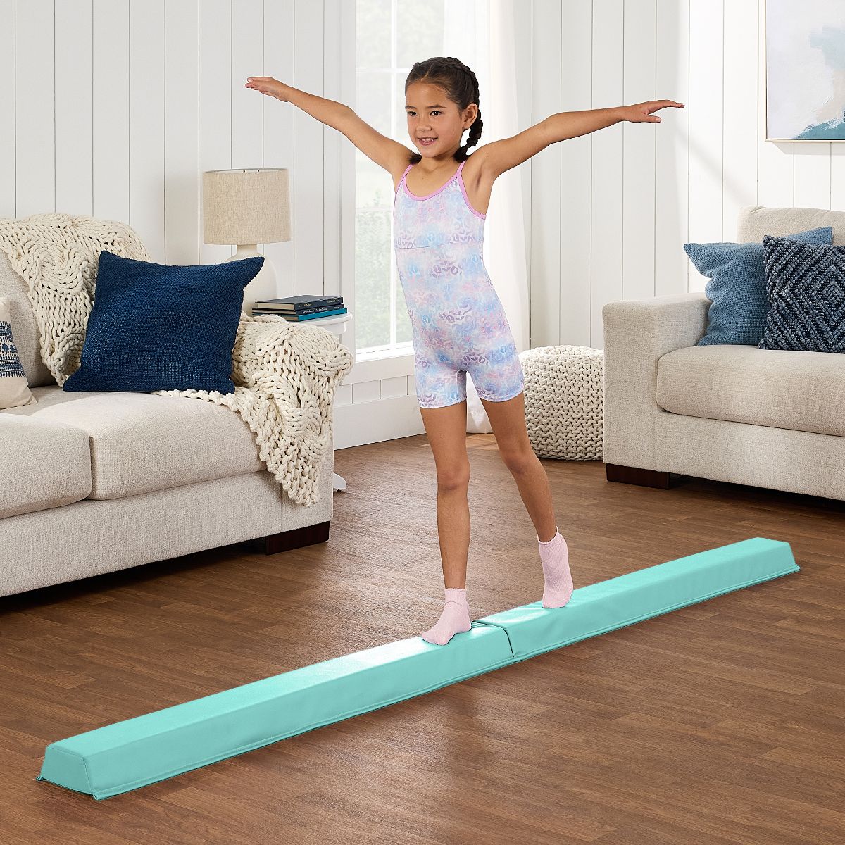 Best Choice Products 8ft Folding Floor Balance Beam 2-Panel for Gymnastics Practice, Exercise Purple