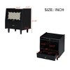 Wooden Nightstand with Rattan-Woven Storage Cabinet and 1 Drawer,Bedside Table with Storage Drawers,Bedroom or Living Room - Maison Boucle - 3 of 4