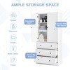 Modern White Freestanding Bathroom & Laundry Storage Cabinet with 2 Doors, 3 Large Drawers, Adjustable Shelves & Anti-Tip Design - ModernLuxe - 4 of 4