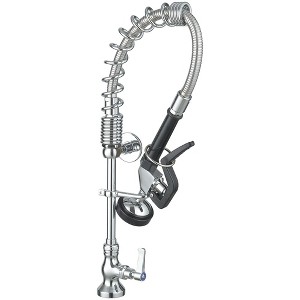 BWE Commercial Restaurant Pull Down Single Handle Deck Mount Pre-Rinse Spray Kitchen Faucet - 1 of 4