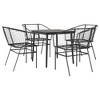 vidaXL 3 Piece Patio Dining Set - Black Poly Rattan Outdoor Furniture with Glass Top Table for Garden, Backyard - 3 of 4