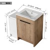 NicBex Bathroom Vanity with Ceramic Sink,Bathroom Sink Vanity with Storage Cabinets,Bathroom Sink Cabinet for Bathroom,White/Brown - 3 of 4