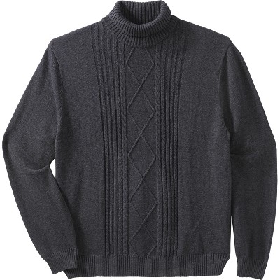 Liberty Blues by KingSize Men's Big & Tall Shoreman's Cable Knit Turtleneck Sweater