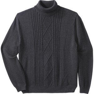 Liberty Blues by KingSize Men's Big & Tall Shoreman's Cable Knit Turtleneck Sweater - 1 of 3