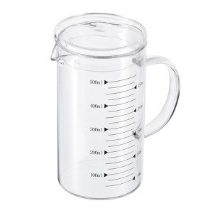 Unique Bargains Borosilicate Glass Scale Measure Cups with Glass Lid and V-Shaped Spout - 1 of 4