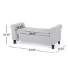 CAVINAS Storage Bench for Bedroom,Storage Ottoman Bench with Rolled Arms for Living Room,Bedroom,Brown/Light Gray - 3 of 4