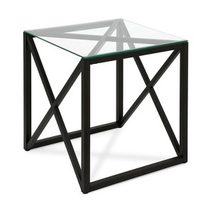  22' Geometric Metal  Side Table in Black - Henn&Hart - 1 of 4