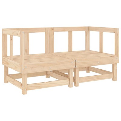 vidaXL Garden Corner Sofa Natural Solid pine wood Medium Modular