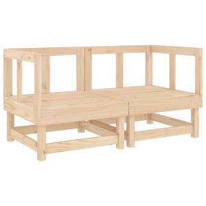 vidaXL Garden Corner Sofa Natural Solid pine wood Medium Modular - 1 of 2