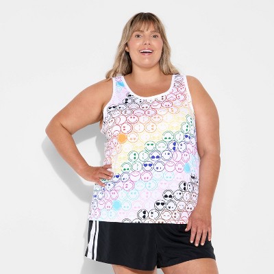 Pride Adult Smiley World Rainbow Smiles Tank Top