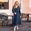 Women's Blue Elegant Ribbed Wrap Maxi Dress - Cupshe - 2 of 4