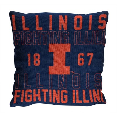 NCAA Illinois Fighting Illini Stacked Woven Pillow