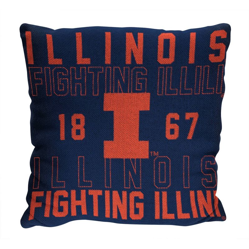 NCAA Illinois Fighting Illini Stacked Woven Pillow, 1 of 4
