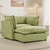 Modern Chenille Accent Chair with Ottoman, Oversized Comfy Lounge Chair, 1-Seat Cloud Sofa for Living Room, Apartment, or Bedroom–The Pop Home - 2 of 4