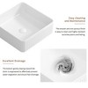 ChicFurnit Bathroom Sinks Square Countertop Bathroom Sink Porcelain Ceramic Thin Edge Basin Vessel Sink for Bathrooms, White, 14.76"*14.76"*5.12" - 4 of 4