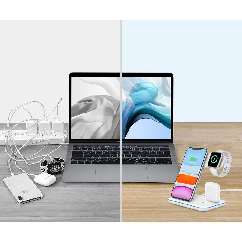 Intoval Wireless Charger Qi-Certified Charging Station for iPhone, Apple Airpods and Apple Watch - Z5, 3 of 10